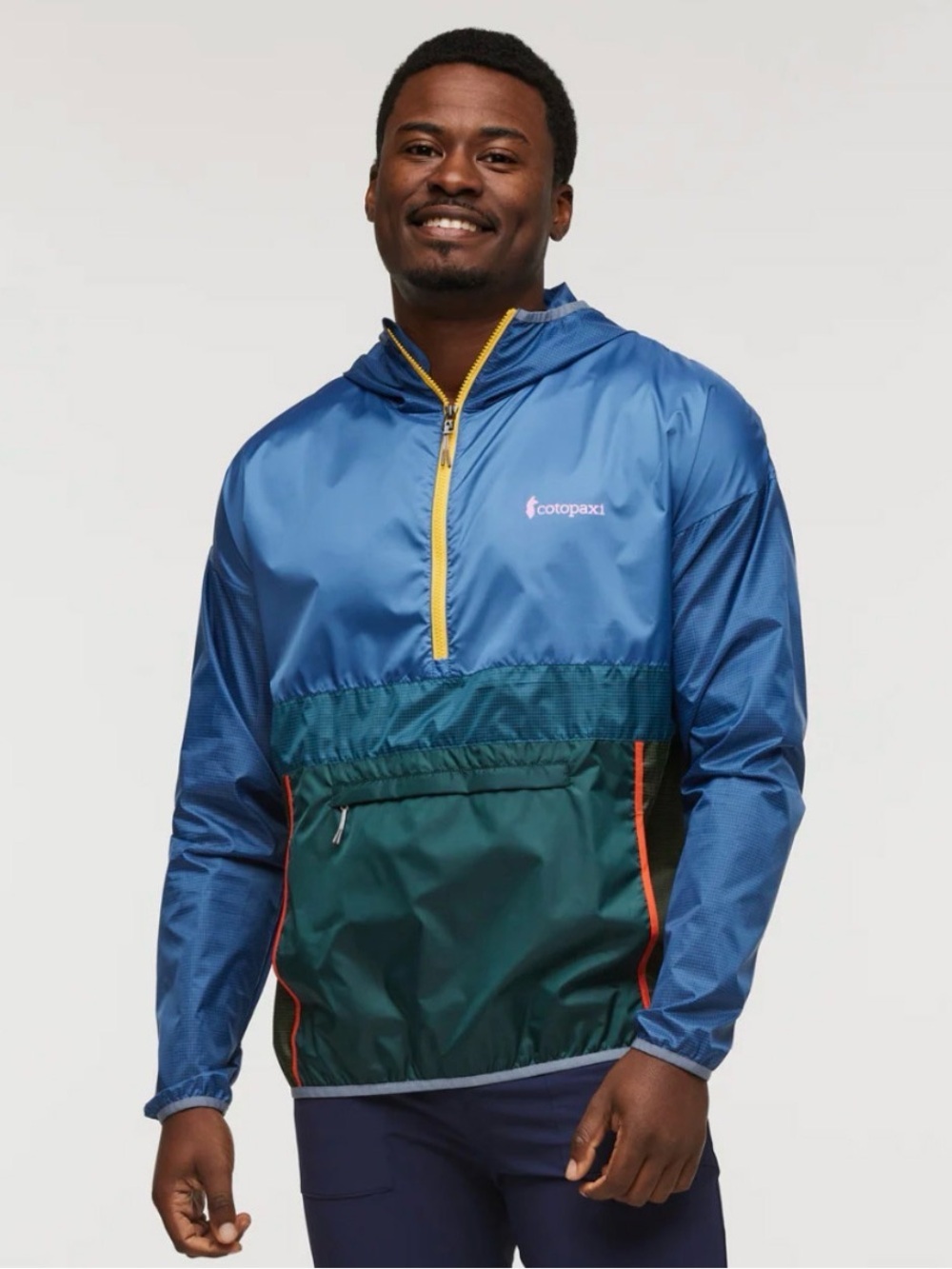 cotopaxi Blue, Teal & Yellow Men’s Windbreaker Anorak